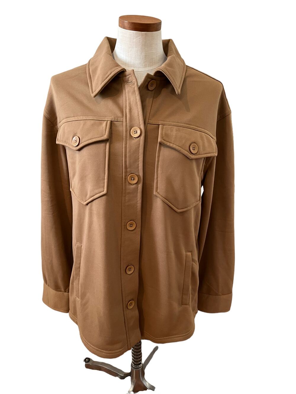 Bagatelle Shirt Jacket Shacket Camel Tan M